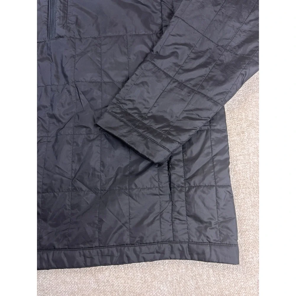 The North Face Mens Black Circular Design Quilted Quarter Zip Hoodie XL